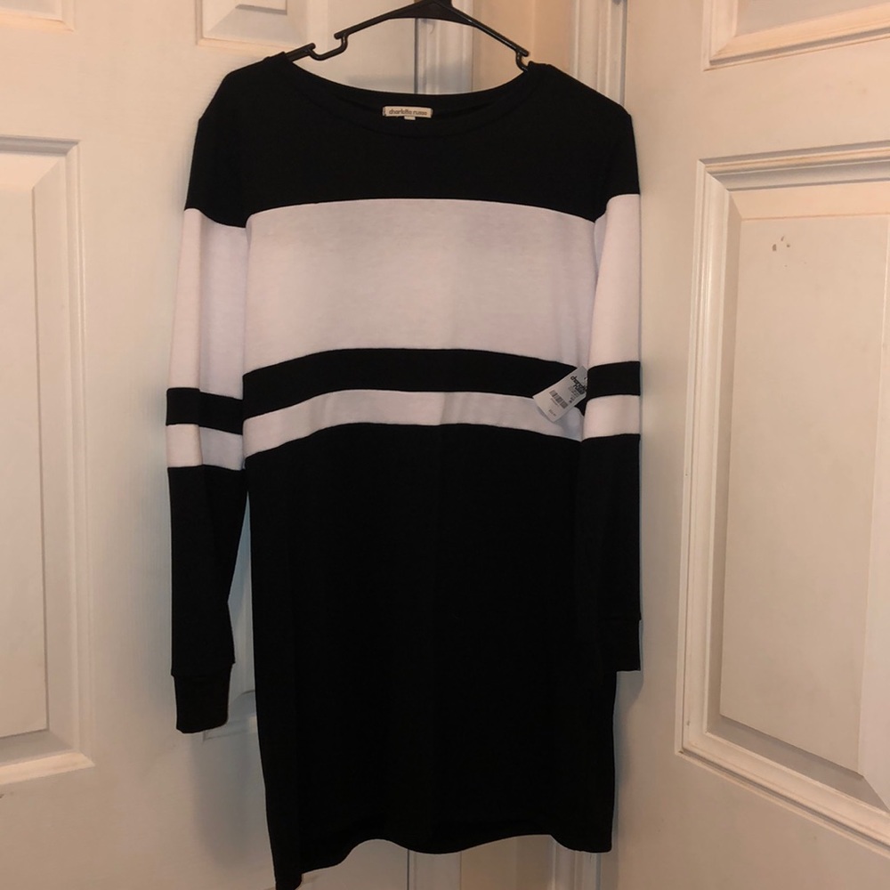 Medium Black & White striped t-shirt dress